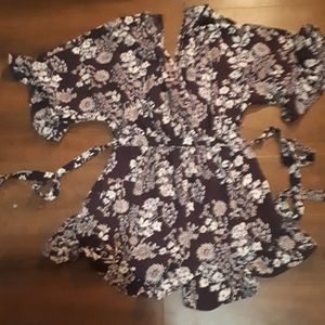 MONTEAU purple floral romper
